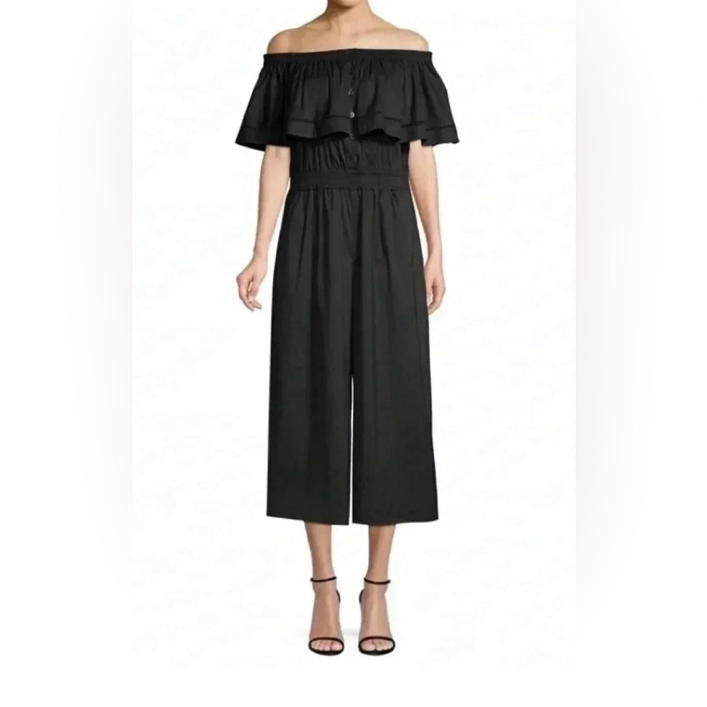 Donna Karan black off the shoulder jumpsuit, size Medium